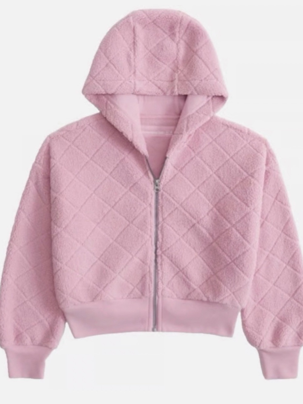 Abercrombie Kids Pink Sherpa Fleece Full Zip Hoodie Size 11/12